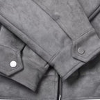 Men's relaxed fit suede-look jacket