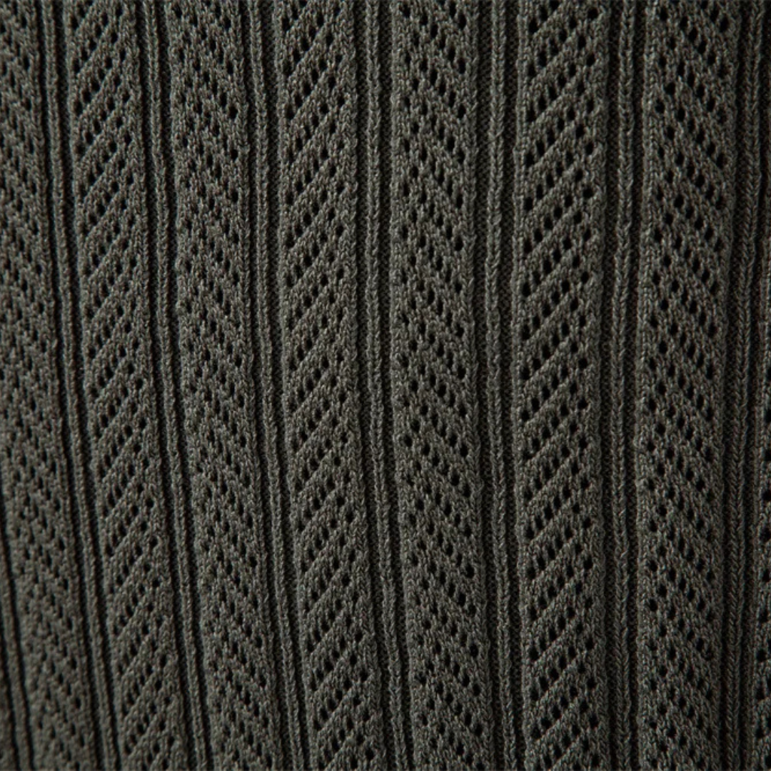 Men's Ribbed Knit Zip-Up Polo Jumper | Eldridge