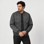 Men's quilted bomber jacket in Charcoal | Orleton – side view