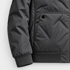 Men's quilted bomber jacket in Charcoal | Orleton – detail view