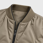 Men's quilted bomber jacket in Khaki | Orleton – detail view