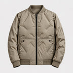 Men's quilted bomber jacket in Khaki | Orleton – front view