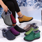 Women's Waterproof Quilted Ankle Boots with Fur Lining — view 18