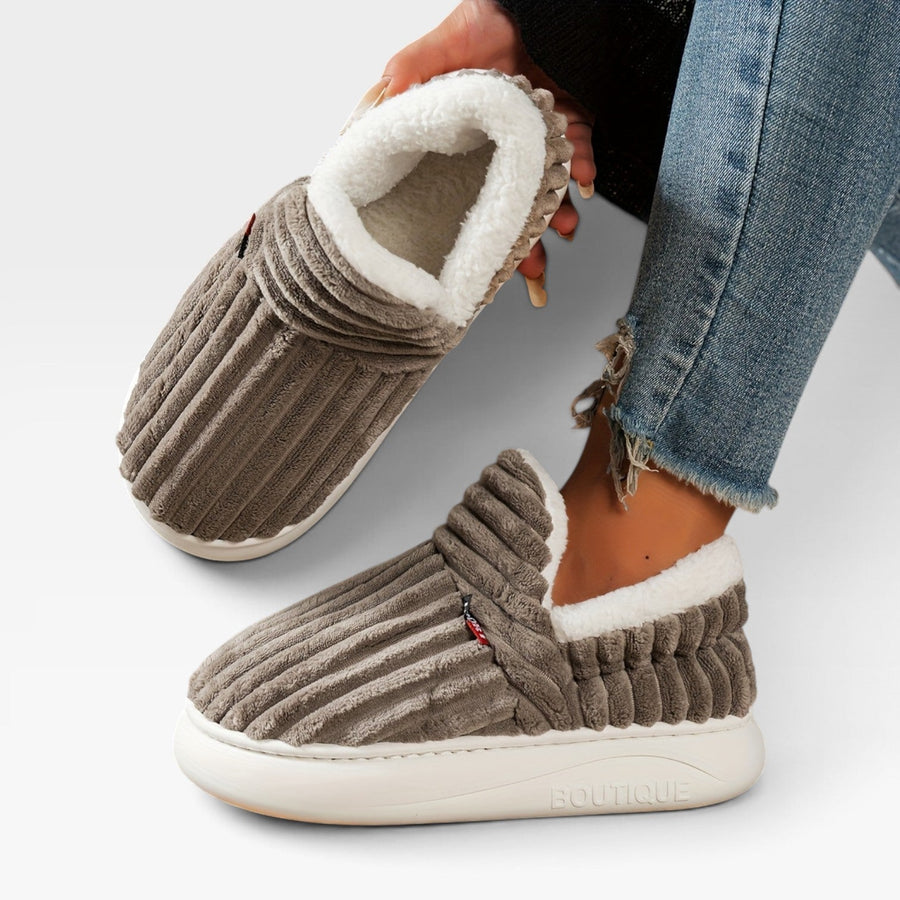 Women's Corduroy Slipper Boots with Fleece Lining — view 12
