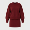 Women's jumper and mini skirt set in Burgundy | Blisland – front view