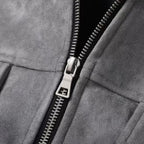 Men's relaxed fit suede-look jacket