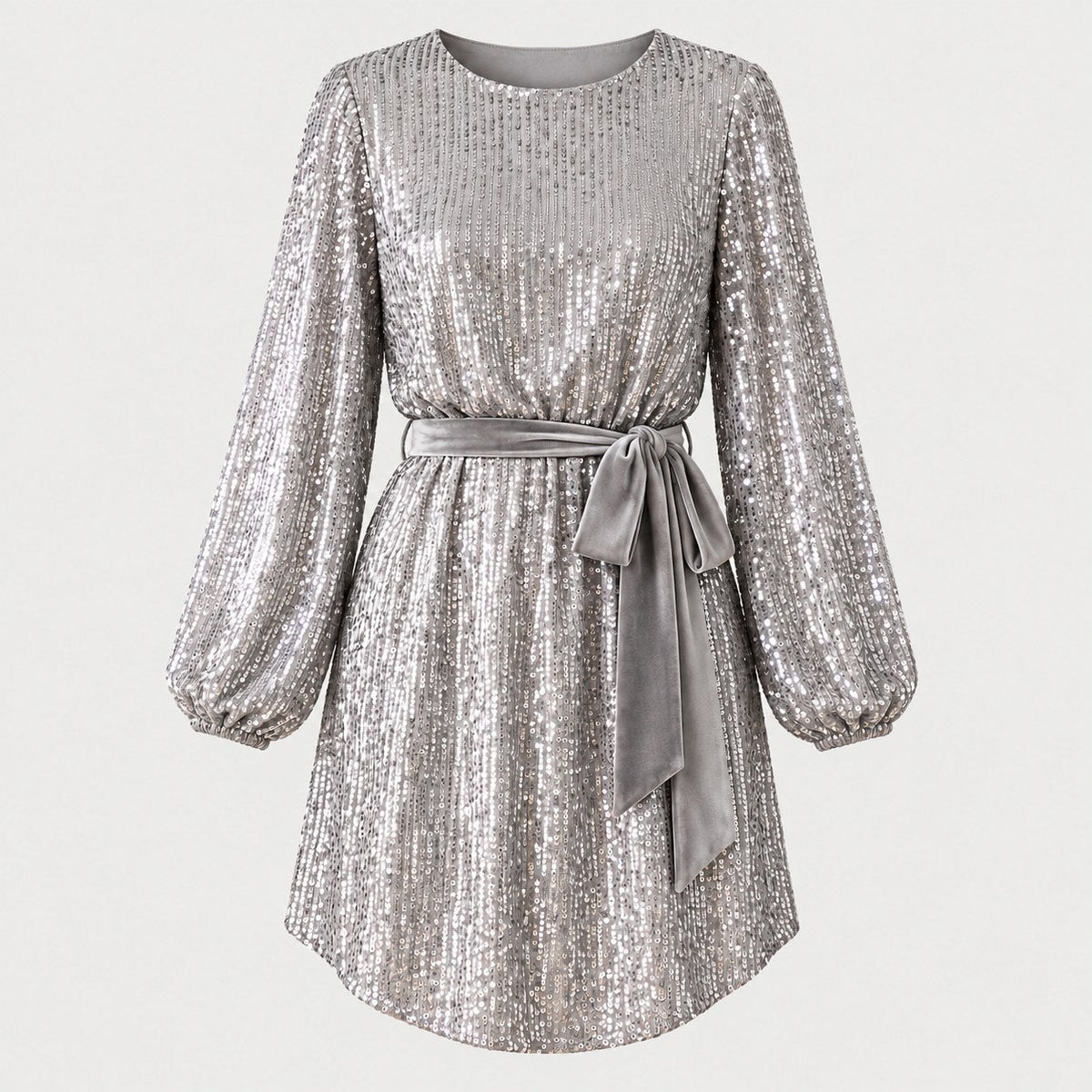 Women's sequin mini dress in Silver | Elkstone – front view