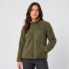 Women's sherpa fleece jacket in Olive | Lurgashall – front view