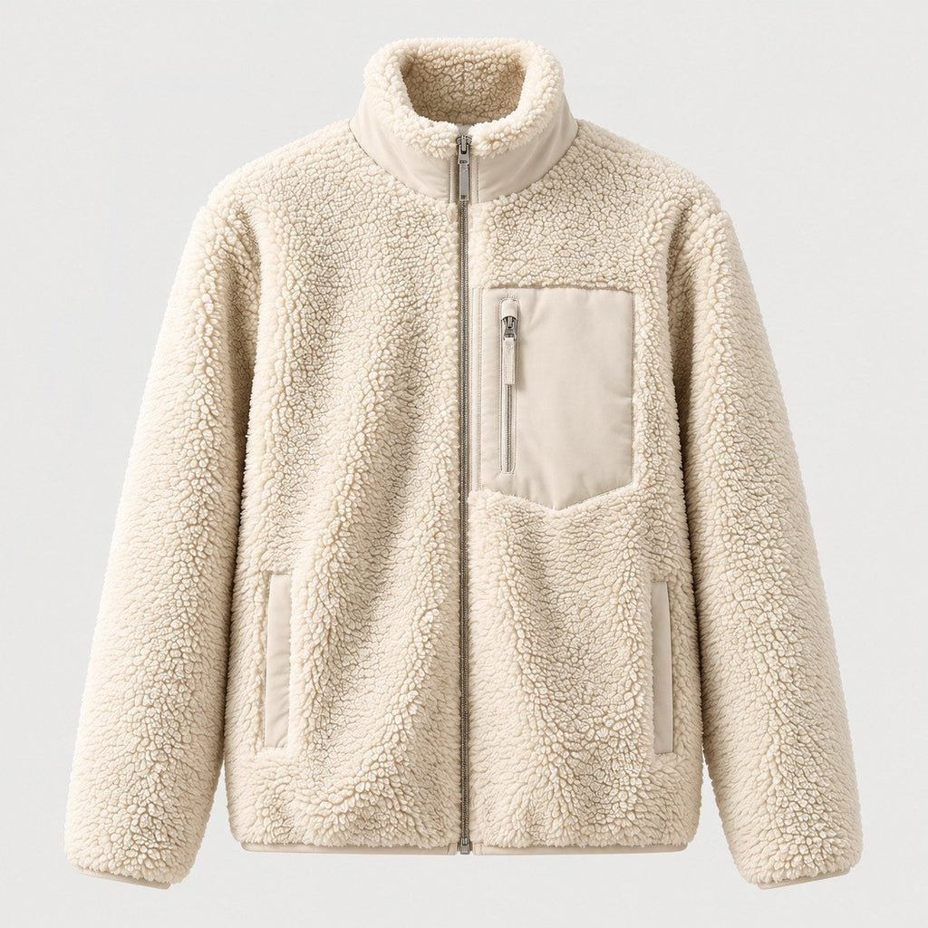 Women's sherpa fleece jacket in Beige | Lurgashall – front view