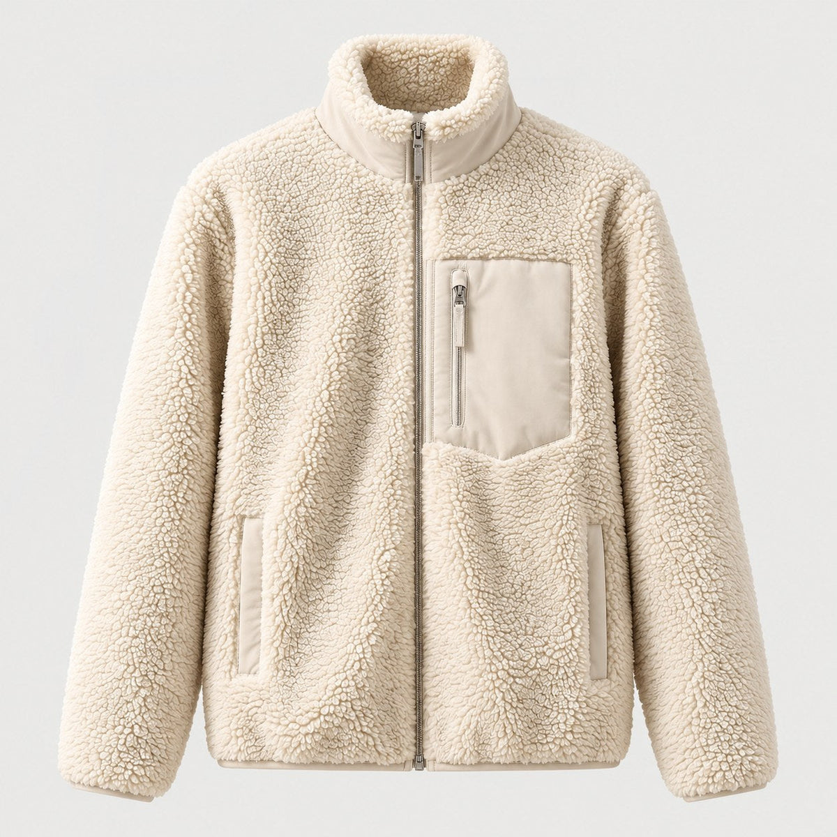 Women's sherpa fleece jacket in Beige | Lurgashall – front view