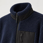 Women's sherpa fleece jacket in Navy | Lurgashall – detail view