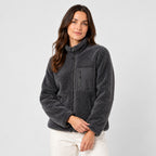 Women's sherpa fleece jacket in Charcoal | Lurgashall – side view