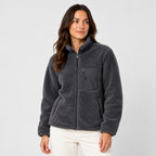 Women's sherpa fleece jacket in Charcoal | Lurgashall – front view