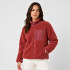 Women's sherpa fleece jacket in Red | Lurgashall – side view