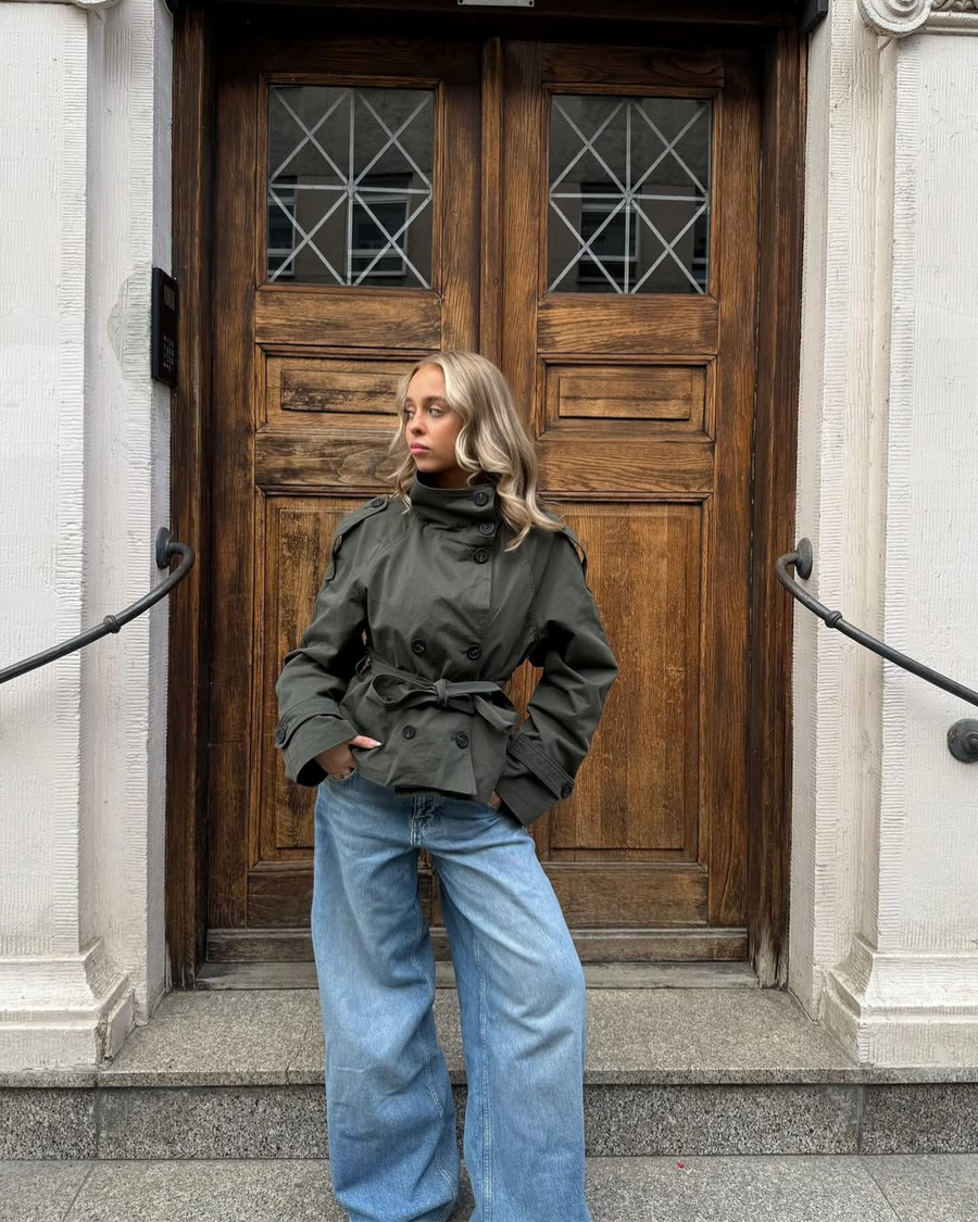 Trench-coat court à ceinture pour femme | Selworthy