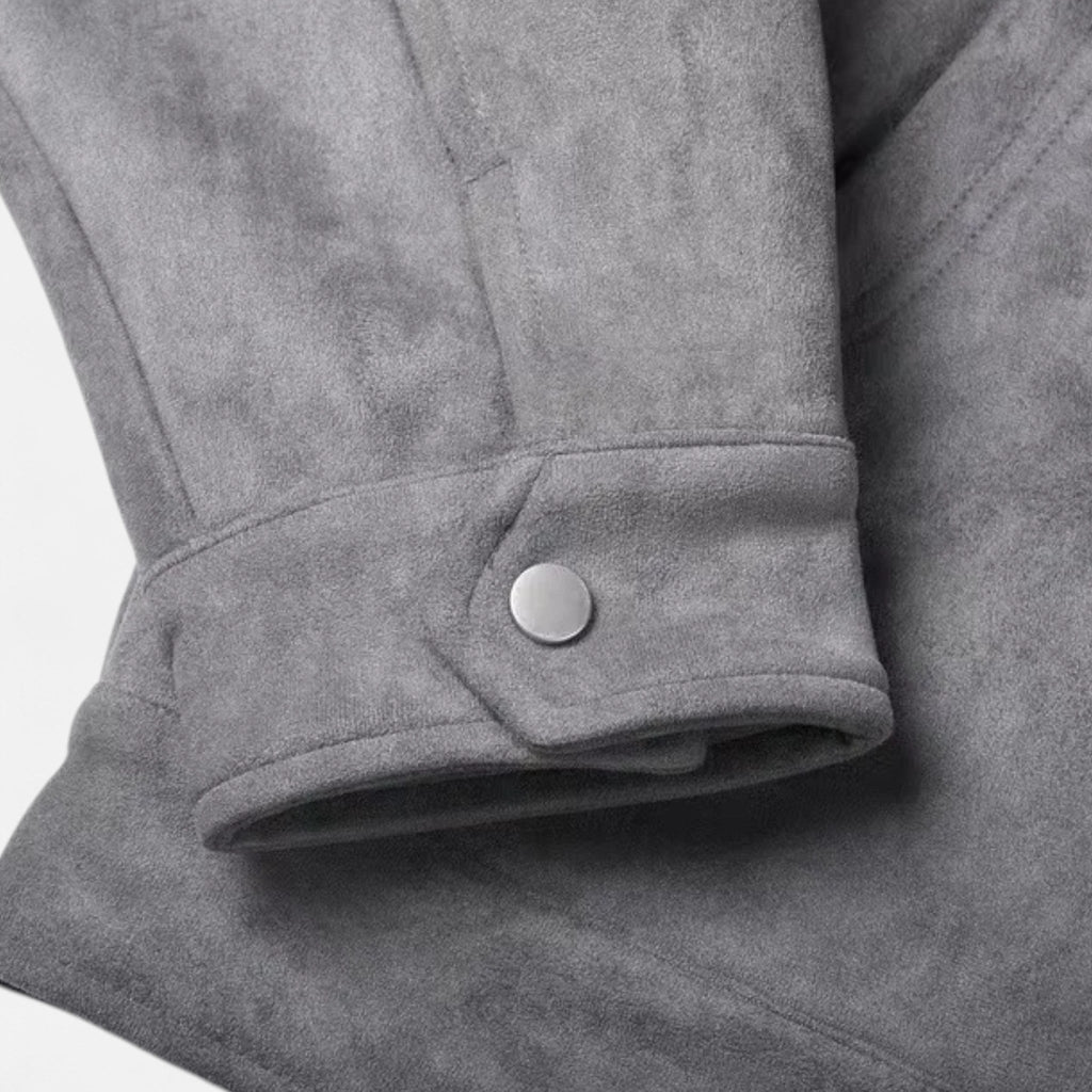 Men's relaxed fit suede-look jacket
