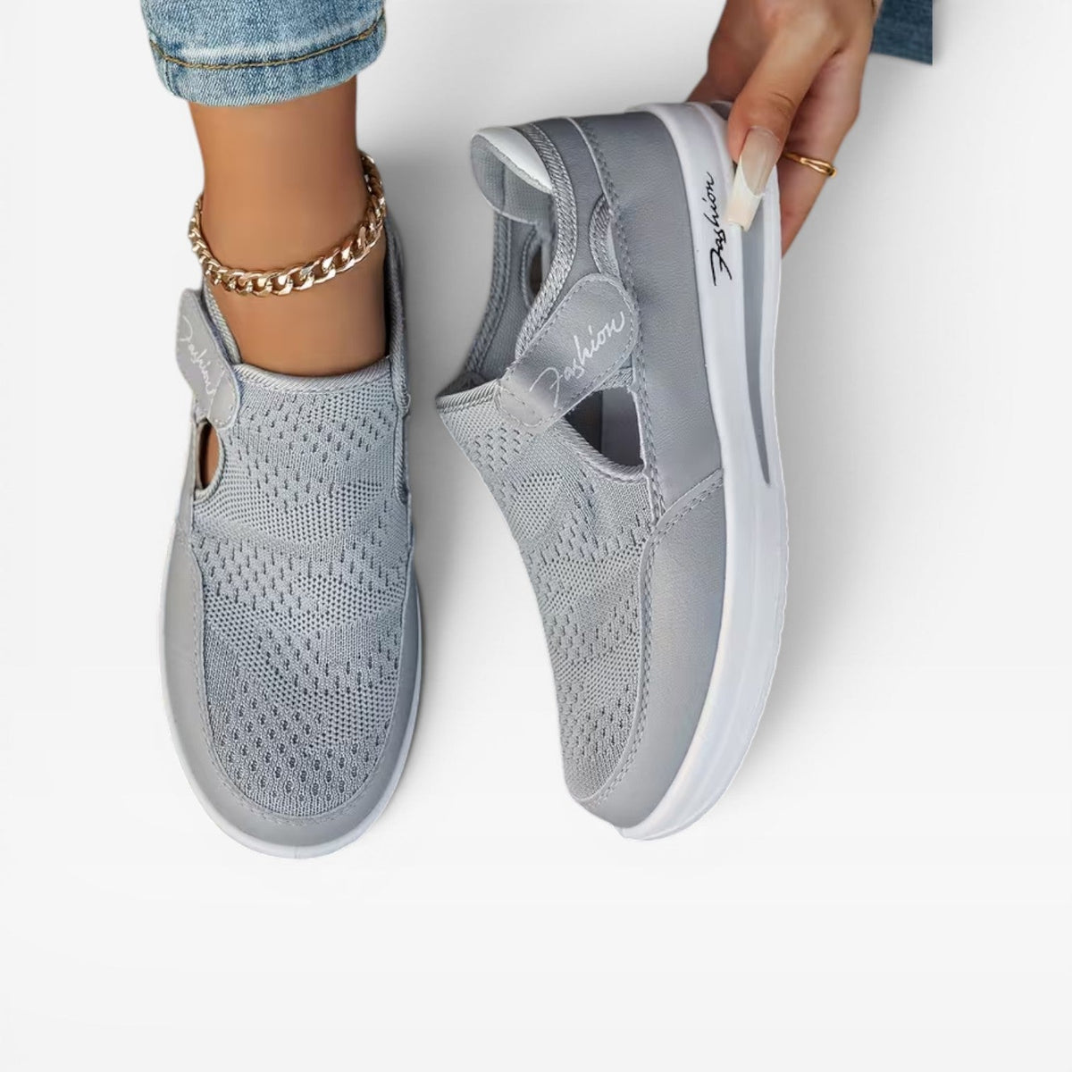 Women's Velcro Platform Walking Trainers — view 10
