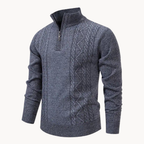 Men's Cable Textured Zip-Up Jumper | Stratton