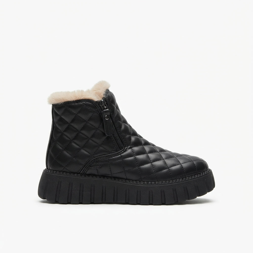 Women's Quilted Faux Fur-Lined Winter Ankle Boots