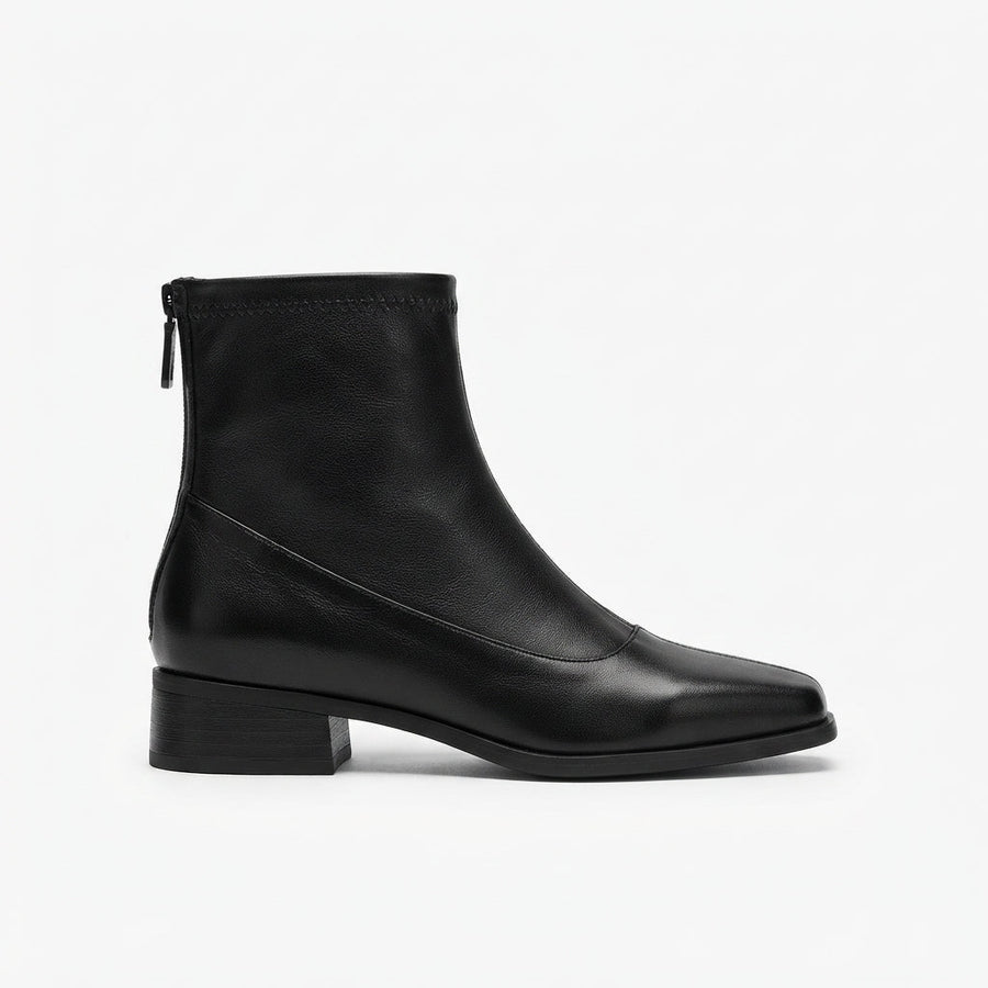 Bottines à bout carré pour femmes avec talon bloc bas