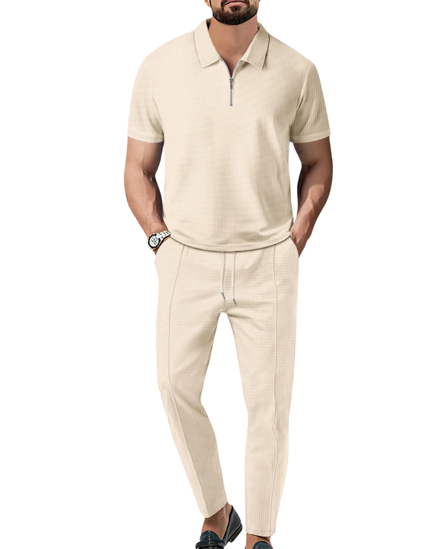 Men's Zip Polo Two-Piece Set – Zante