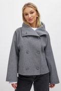 Manteau boxy à col montant croisé pour femme | Salcombe