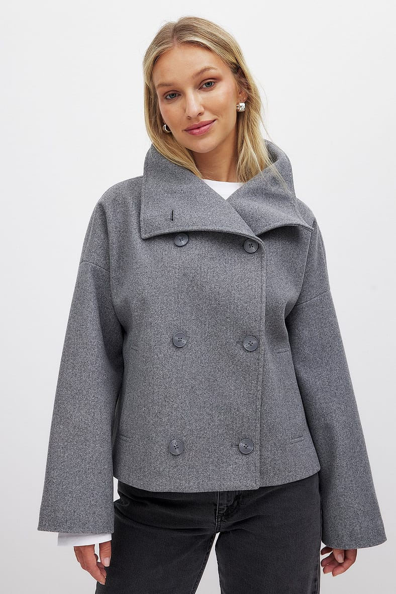 Manteau boxy à col montant croisé pour femme | Salcombe