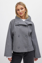 Manteau boxy à col montant croisé pour femme | Salcombe