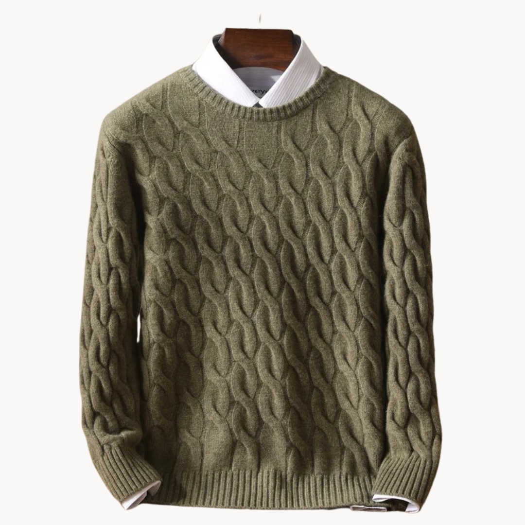 Men's Honeycomb Stitch Wool Jumper | Thaddeus