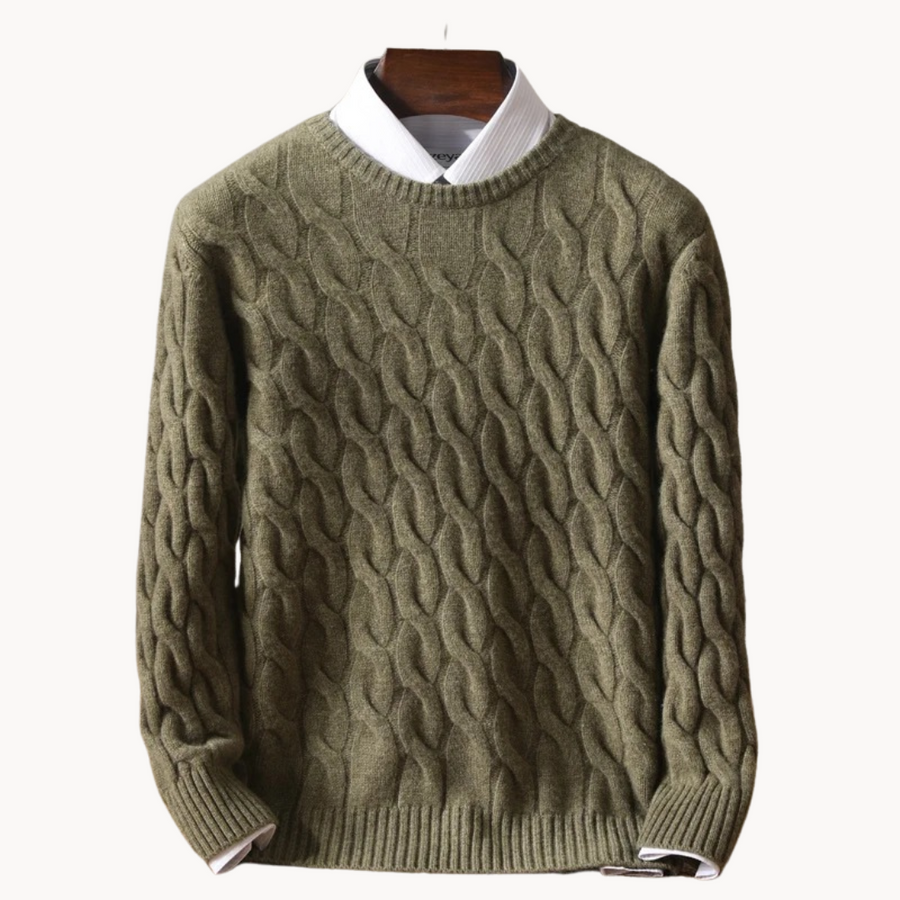 Men's Honeycomb Stitch Wool Jumper | Thaddeus