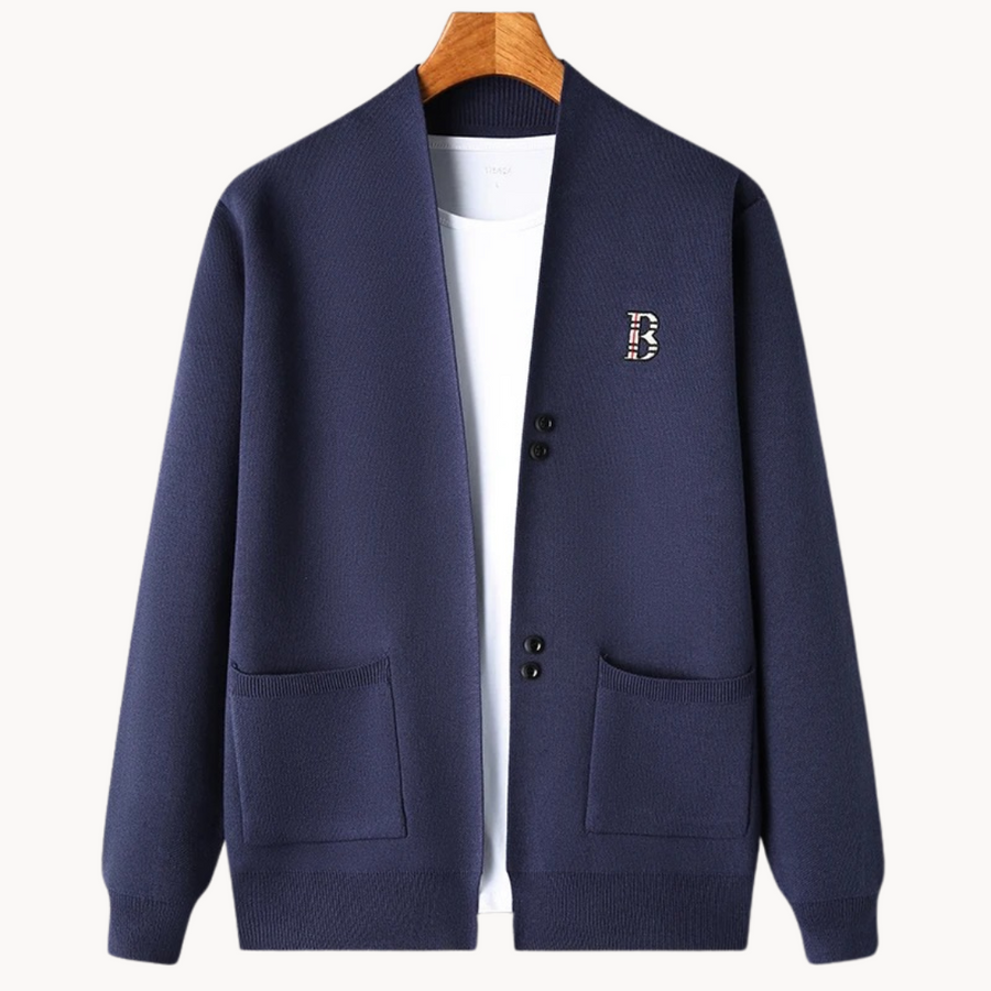 Men's Ribbed Knit Cardigan | Anselm