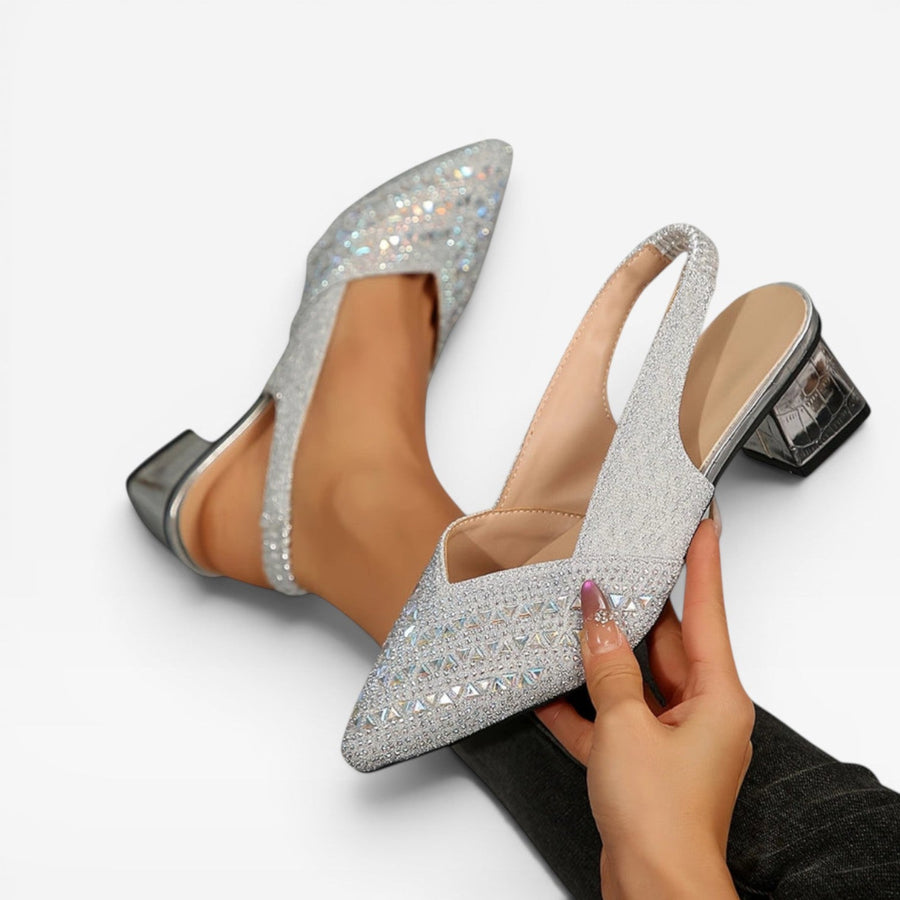 Women's Rhinestone Slingback Court Shoes — view 3