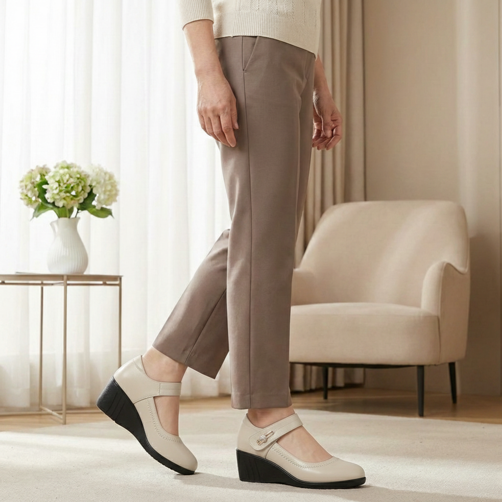 Women's Leather Mary Jane Mid Heel Shoes — view 9