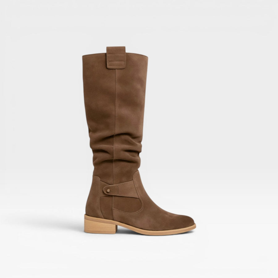 Women's Knee-High Suede Boots with Buckle Detail — view 7