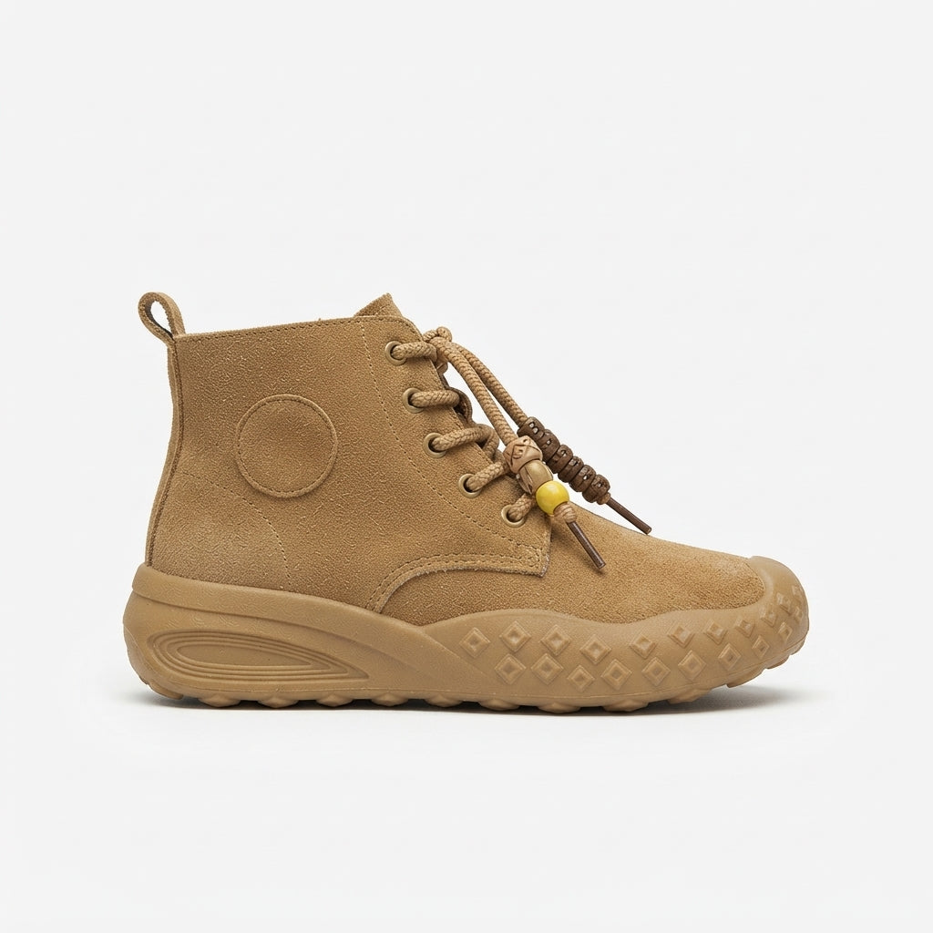 Women's Suede Lace-Up Platform Ankle Boots
