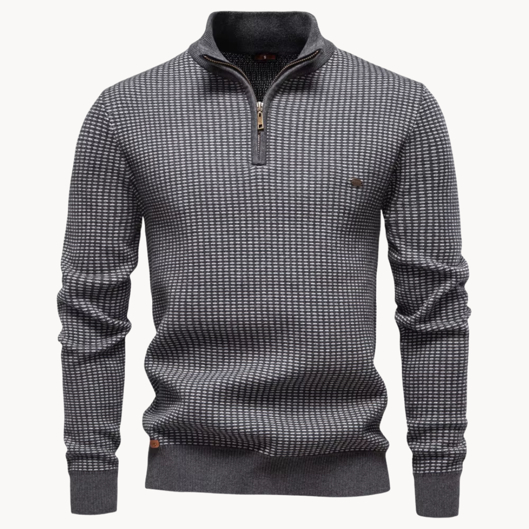 Men's Textured Quarter-Zip Jumper | Corbin
