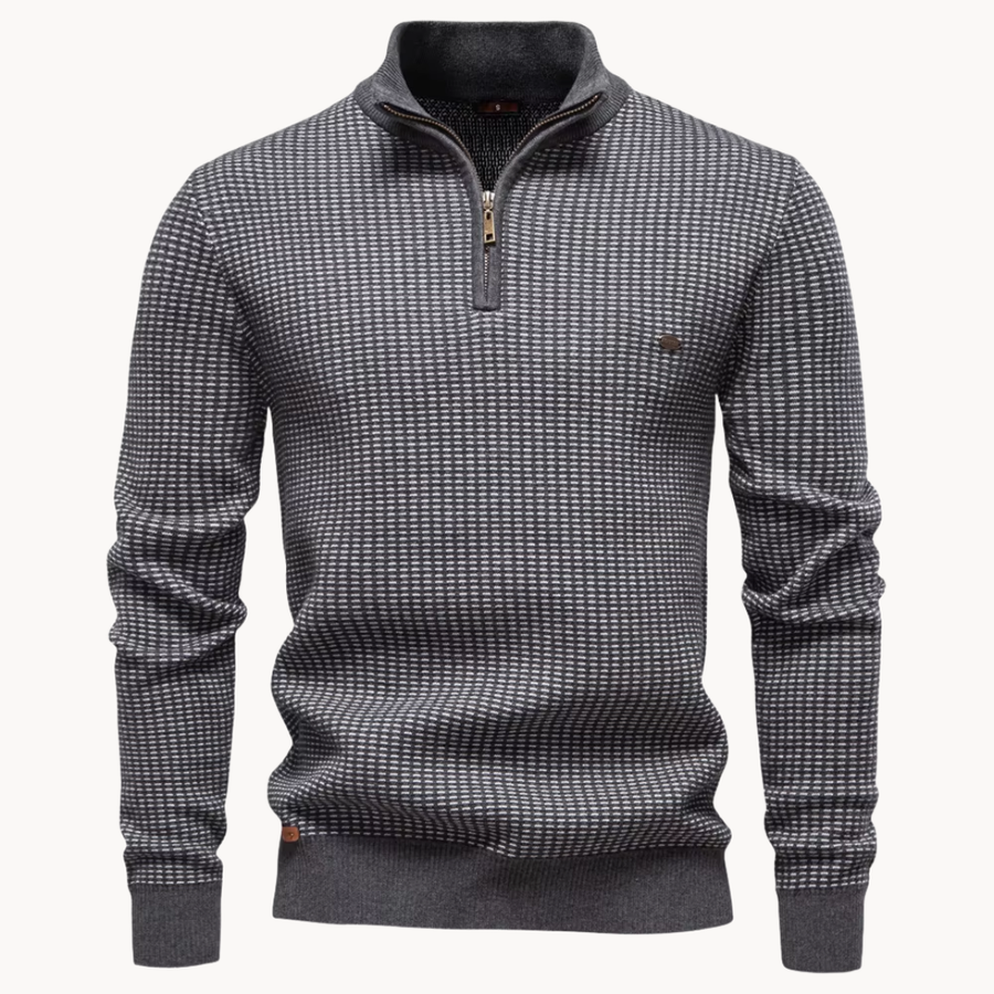 Men's Textured Quarter-Zip Jumper | Corbin