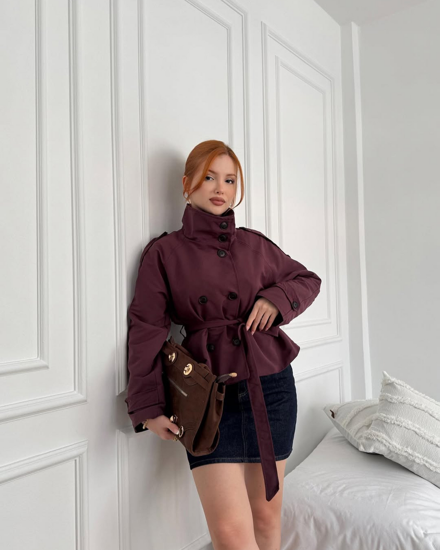 Trench-coat court à ceinture pour femme | Selworthy