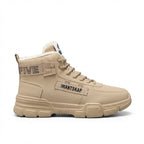 Men's Fur-Lined Lace-Up Combat Boots, Chunky Sole
