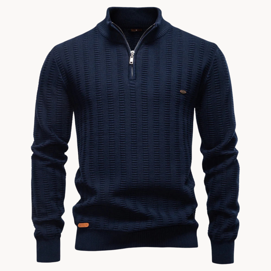 Men's Ribbed Quarter-Zip Jumper | Barrett