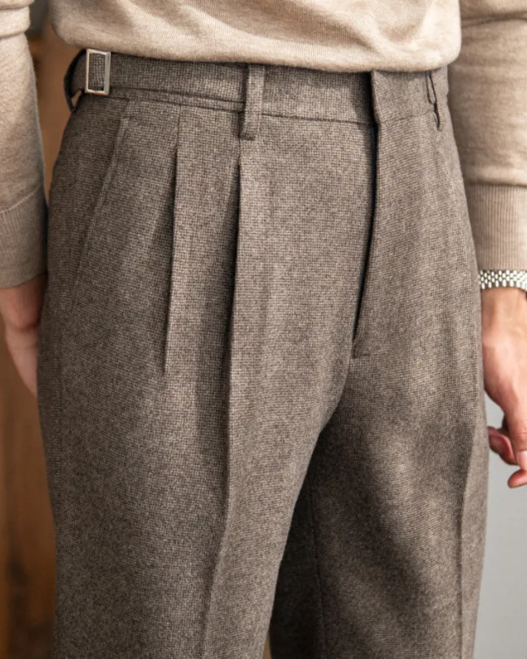 Men's Textured Trousers | Brenlow