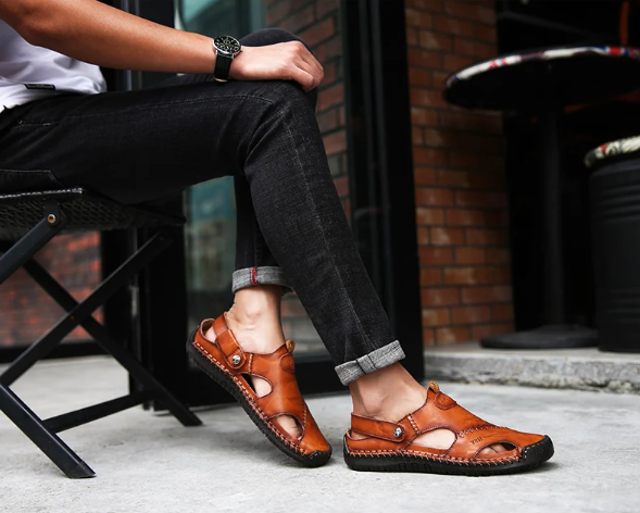 Men's Classic Leather Sandals – Mijas