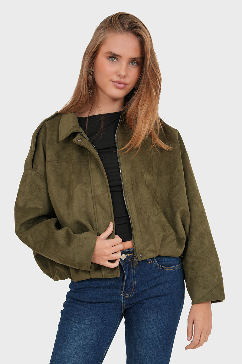 Women's Oversized Bomber Jacket | Luccombe