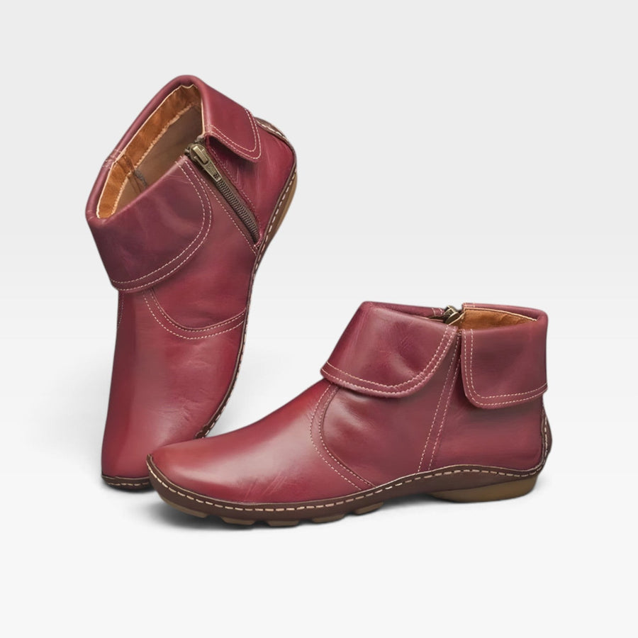 Women's Turn-Down Cuff Leather Ankle Boots — view 2