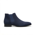 Men's Pointed Toe Suede Chelsea Boots, Cushioned Sole