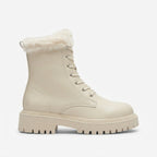 Women's Faux Fur-Lined High Lace-Up Combat Boots