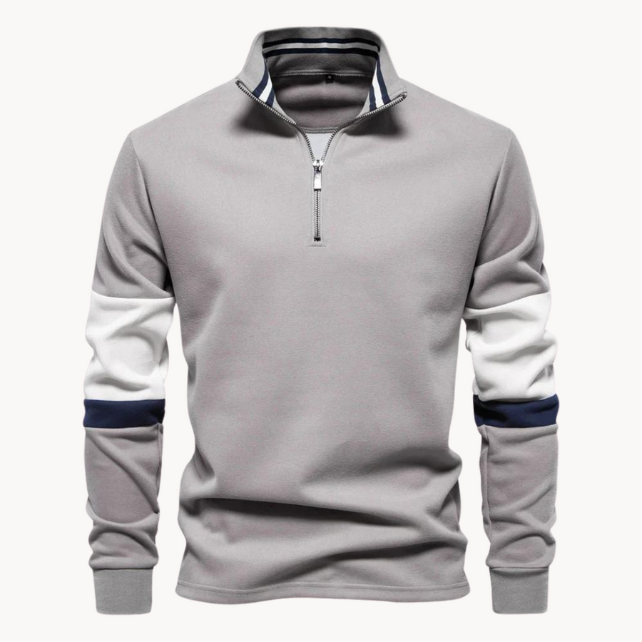 Men's Striped Quarter-Zip Jumper | Sultan