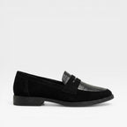 Women's Black Croc Print Moccasins