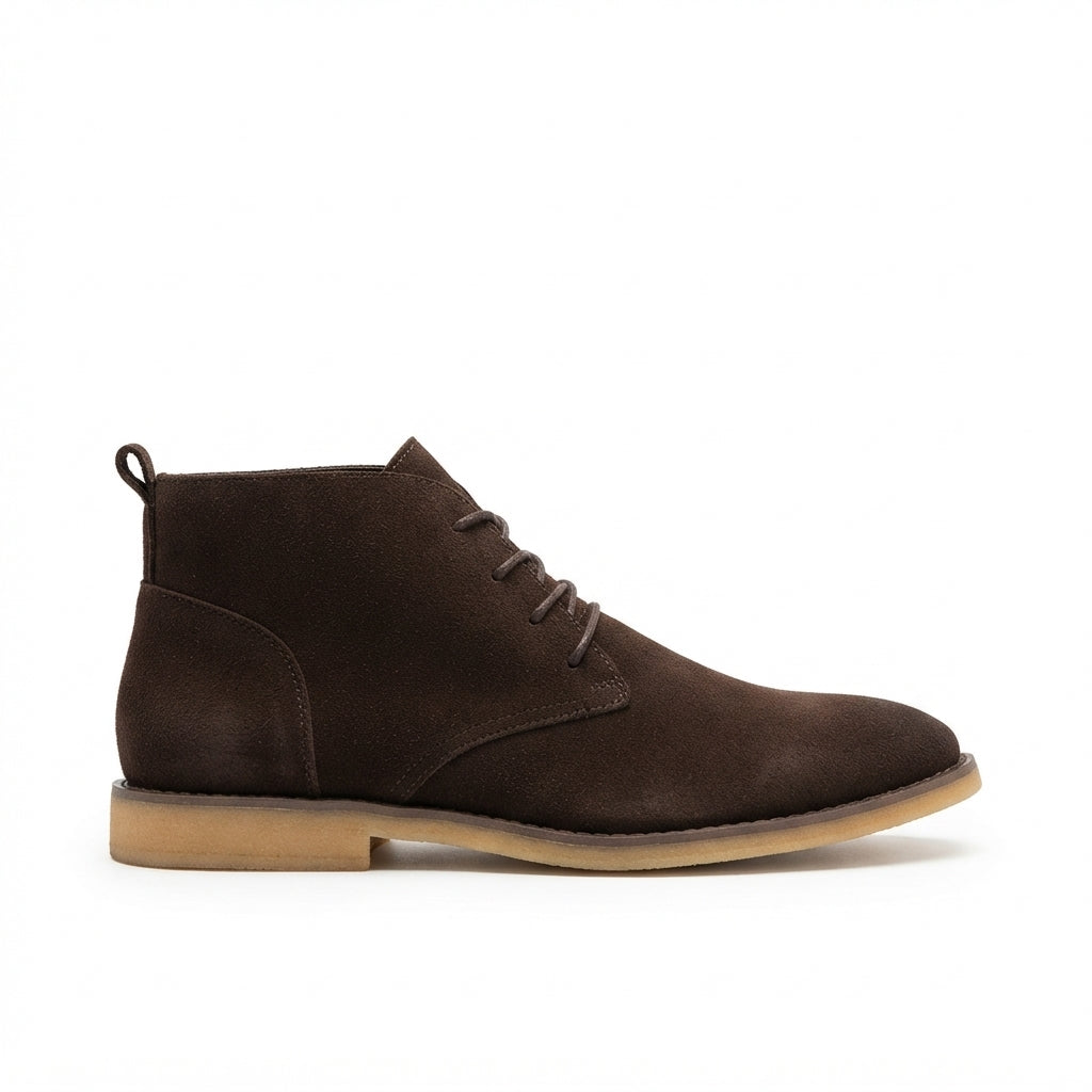 Men's Suede Chukka Boots with Lightweight Rubber Sole
