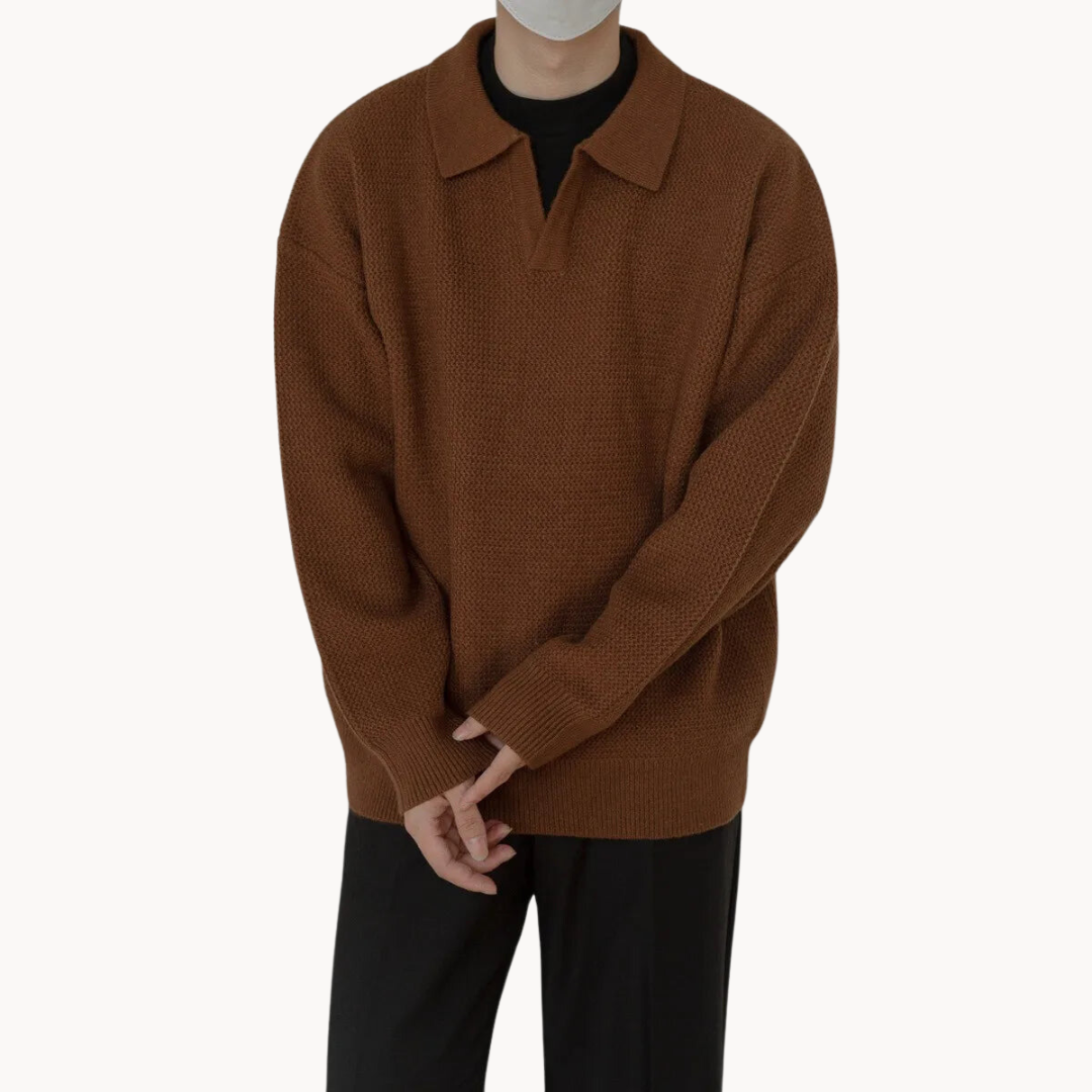Men's Polo Jumper | Morning Fog